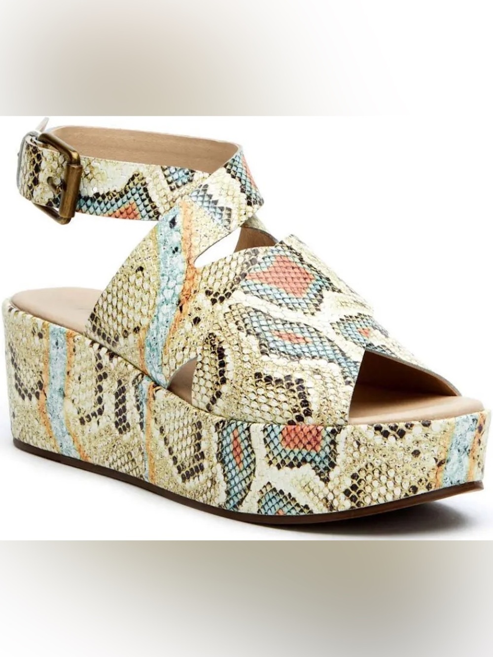 Amuse Society x MATISSE Runaway Python Print Wedge Sandals | 7